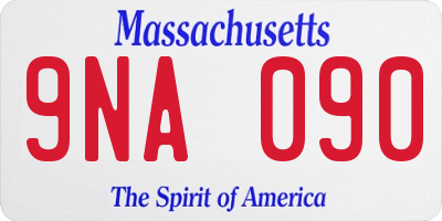 MA license plate 9NA090