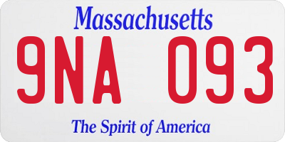 MA license plate 9NA093