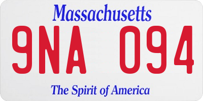 MA license plate 9NA094