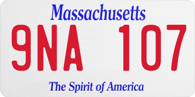 MA license plate 9NA107