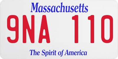 MA license plate 9NA110