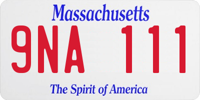 MA license plate 9NA111