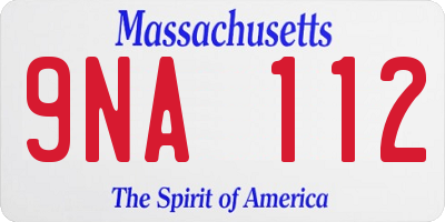 MA license plate 9NA112