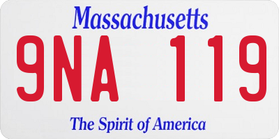 MA license plate 9NA119
