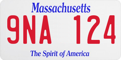MA license plate 9NA124