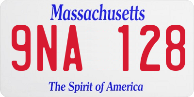MA license plate 9NA128