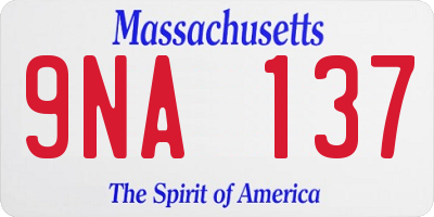 MA license plate 9NA137
