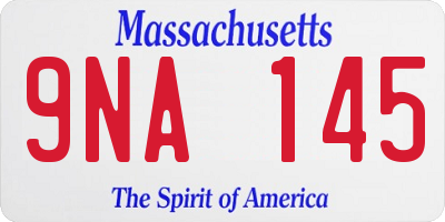 MA license plate 9NA145