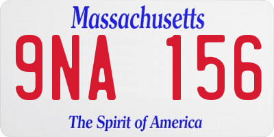 MA license plate 9NA156