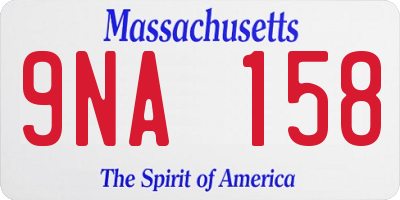 MA license plate 9NA158