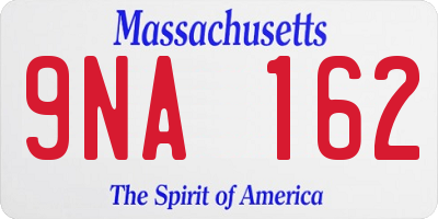 MA license plate 9NA162