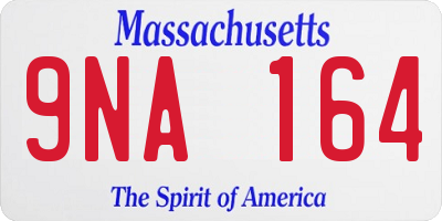 MA license plate 9NA164