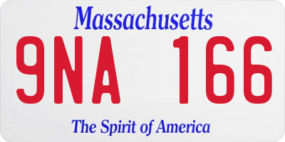 MA license plate 9NA166