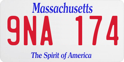MA license plate 9NA174