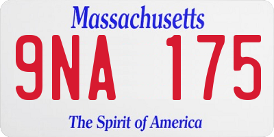 MA license plate 9NA175
