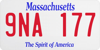 MA license plate 9NA177