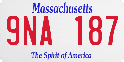 MA license plate 9NA187