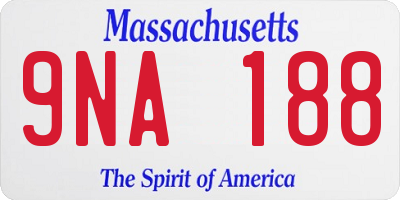 MA license plate 9NA188