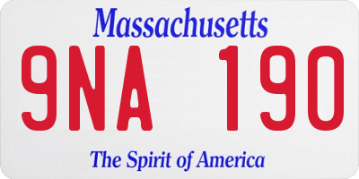 MA license plate 9NA190
