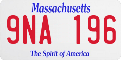 MA license plate 9NA196