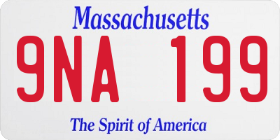 MA license plate 9NA199