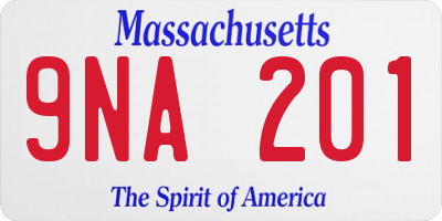 MA license plate 9NA201