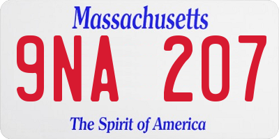 MA license plate 9NA207