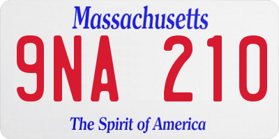 MA license plate 9NA210