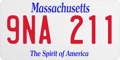 MA license plate 9NA211