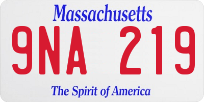 MA license plate 9NA219