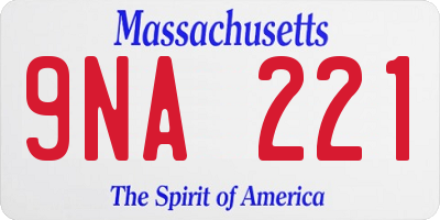 MA license plate 9NA221