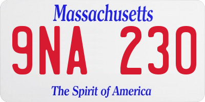 MA license plate 9NA230