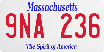 MA license plate 9NA236