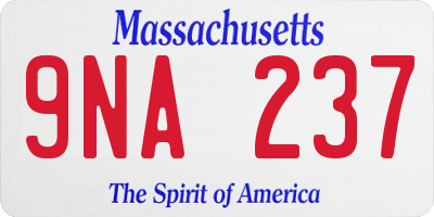 MA license plate 9NA237