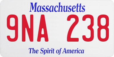 MA license plate 9NA238