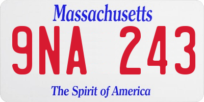 MA license plate 9NA243
