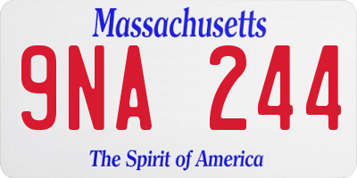 MA license plate 9NA244