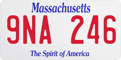 MA license plate 9NA246