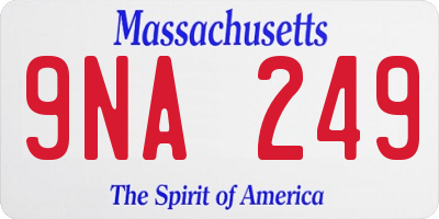 MA license plate 9NA249