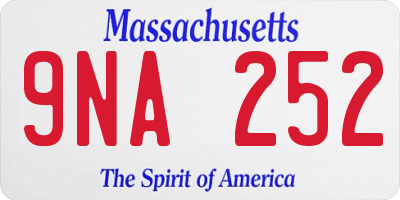 MA license plate 9NA252
