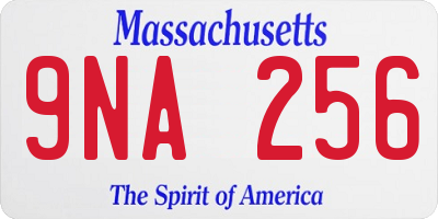 MA license plate 9NA256