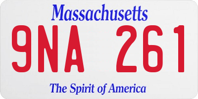 MA license plate 9NA261
