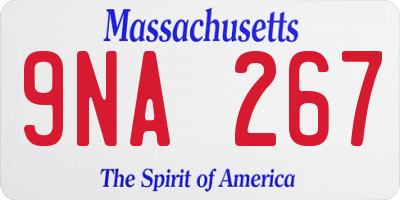 MA license plate 9NA267