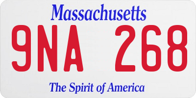 MA license plate 9NA268