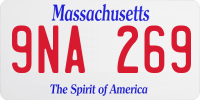 MA license plate 9NA269