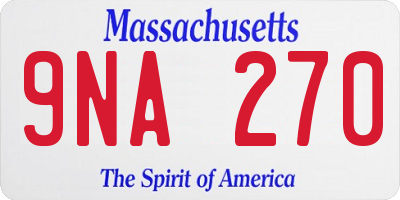 MA license plate 9NA270