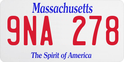 MA license plate 9NA278