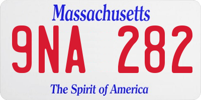 MA license plate 9NA282