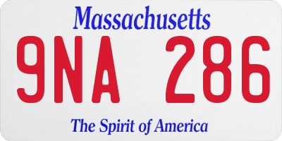 MA license plate 9NA286