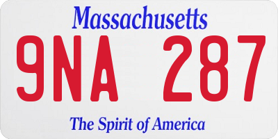 MA license plate 9NA287